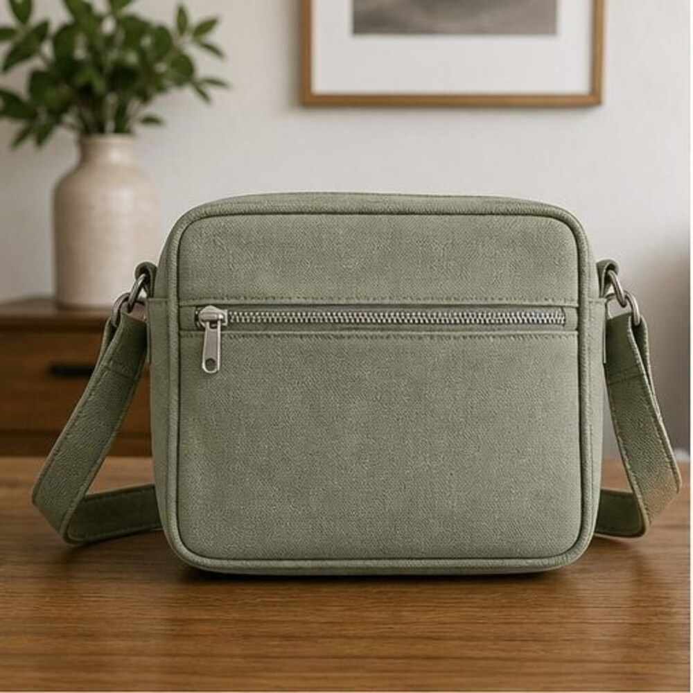 Sage Canvas Crossbody Bag